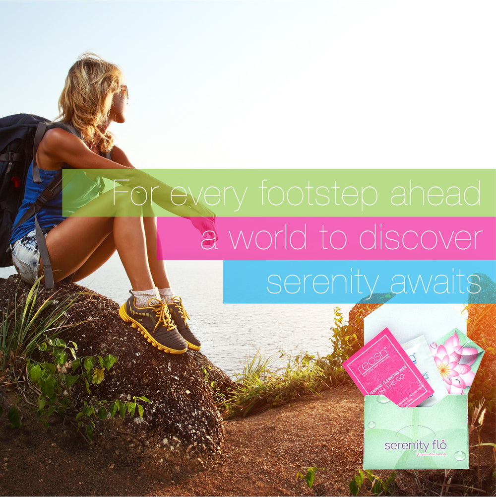 Serenity flo Women's disposable pee funnel girl with backpack